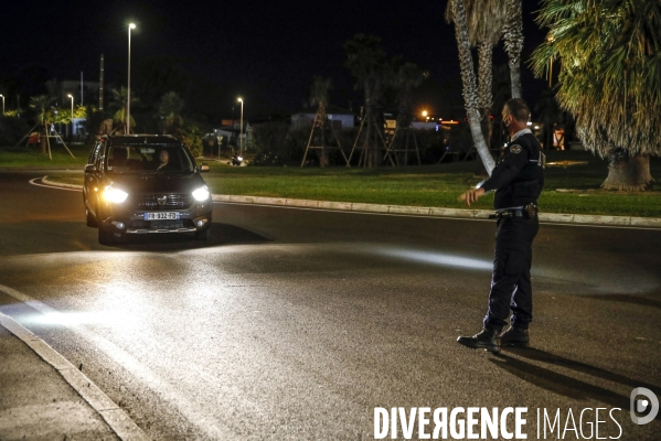 Controles de Police pour la première soirée de Couvre-feu à Montpellier