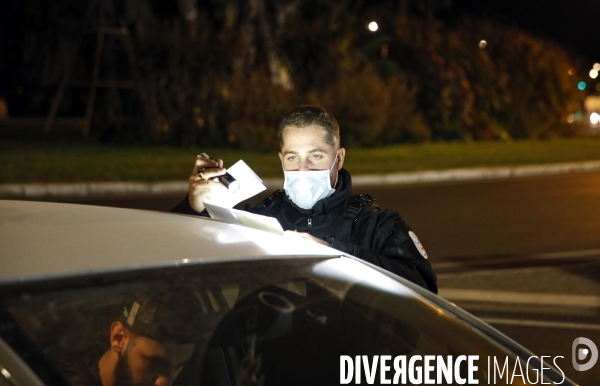 Controles de Police pour la première soirée de Couvre-feu à Montpellier