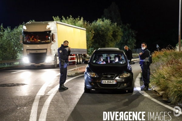 Controles de Police pour la première soirée de Couvre-feu à Montpellier