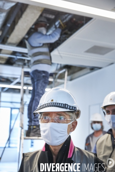 Elisabeth Borne, ministre du Travail,  Laurent  Pietraszewski, visite groupe Rougnon à Saint Denis