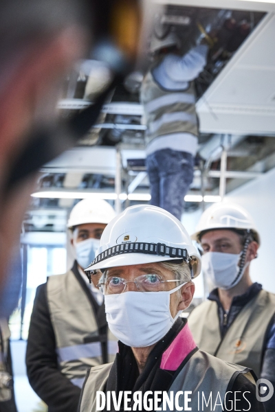 Elisabeth Borne, ministre du Travail,  Laurent  Pietraszewski, visite groupe Rougnon à Saint Denis