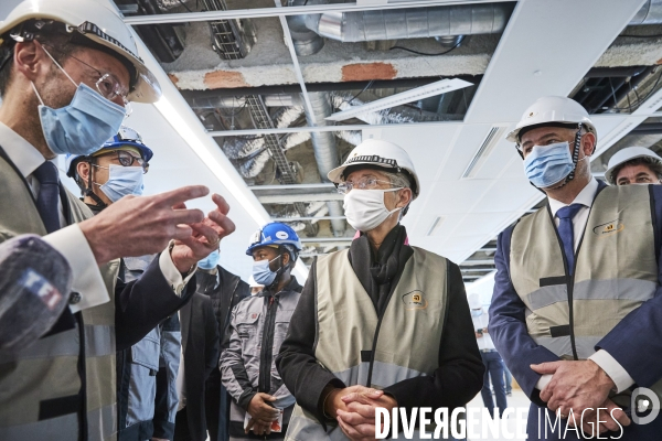 Elisabeth Borne, ministre du Travail,  Laurent  Pietraszewski, visite groupe Rougnon à Saint Denis