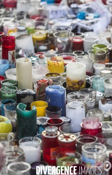 Attentat du BATACLAN en 2015, Bougie, place de la Republique.
