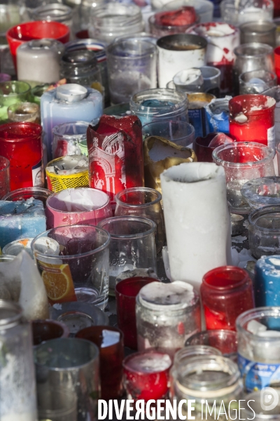 Attentat du BATACLAN en 2015, Bougie, place de la Republique.