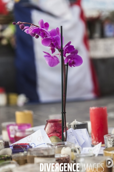 Attentat du BATACLAN en 2015, Bougie, place de la Republique.