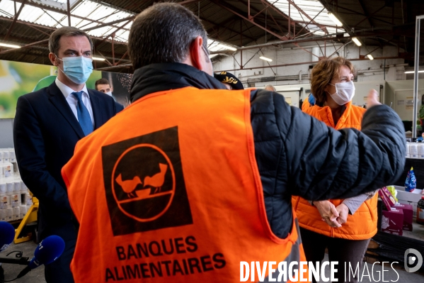 Banque alimentaire. Déplacement d Olivier Véran et  Clément Beaune.