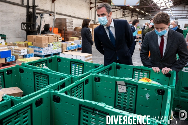 Banque alimentaire. Déplacement d Olivier Véran et  Clément Beaune.
