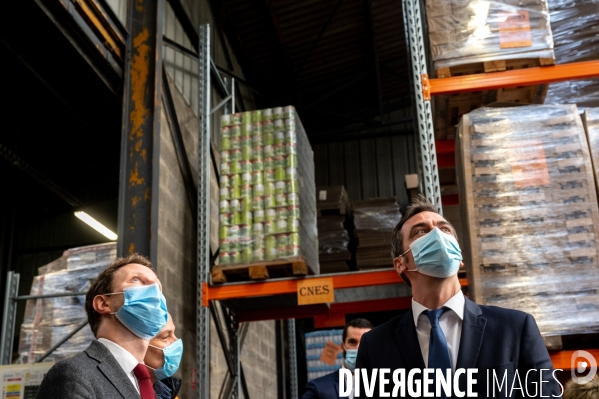 Banque alimentaire. Déplacement d Olivier Véran et  Clément Beaune.