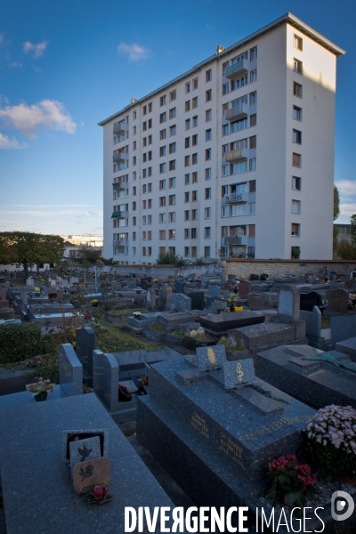 Cimetière et enterrement en banlieue parisienne