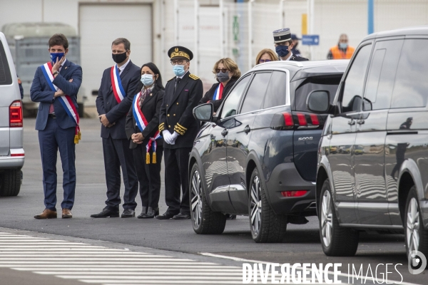 Macron et Darmanin au Col du Perthus, frontiere espagnole