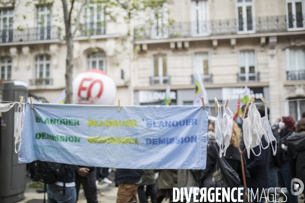 Manifestation des enseignants en  grève sanitaire 