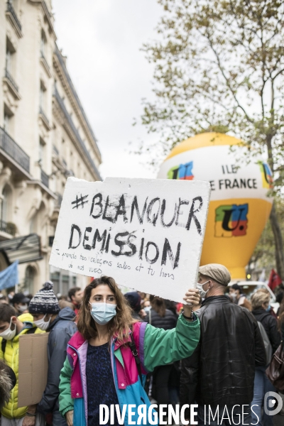 Manifestation des enseignants en  grève sanitaire 