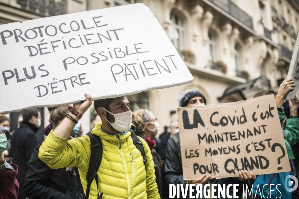 Manifestation des enseignants en  grève sanitaire 