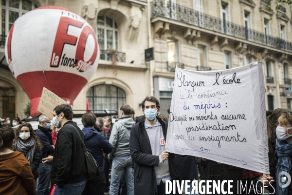 Manifestation des enseignants en  grève sanitaire 