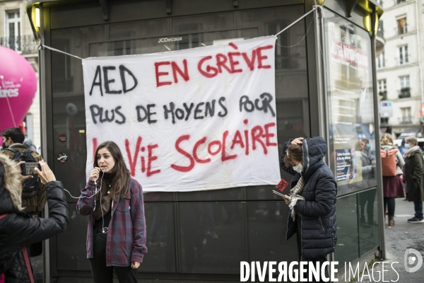 Manifestation des enseignants en  grève sanitaire 