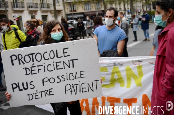 Manifestation des enseignants pour dénoncer les conditions sanitaires