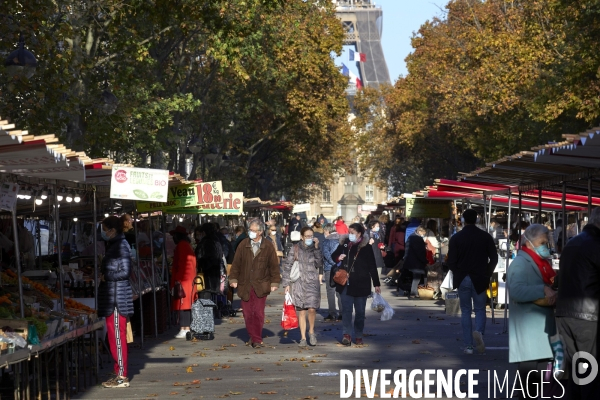 Marché à Paris sous confinement