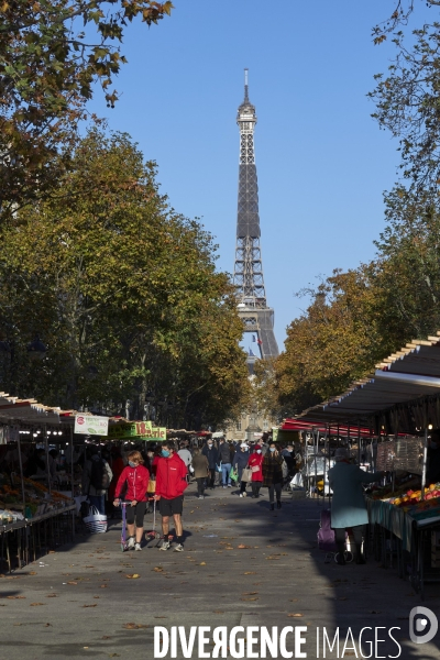 Marché à Paris sous confinement