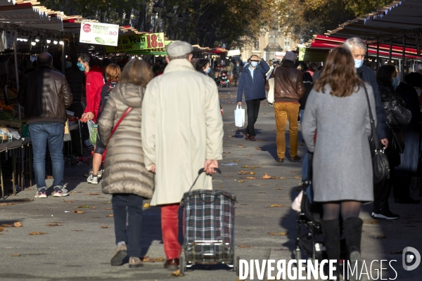 Marché à Paris sous confinement