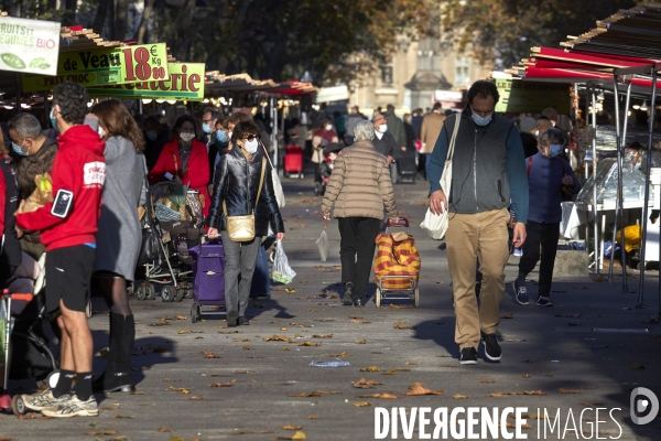 Marché à Paris sous confinement