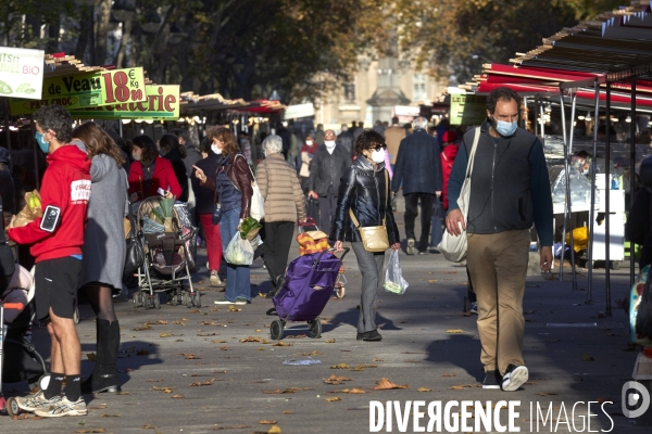 Marché à Paris sous confinement