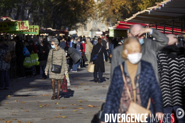 Marché à Paris sous confinement