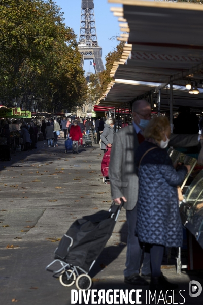 Marché à Paris sous confinement