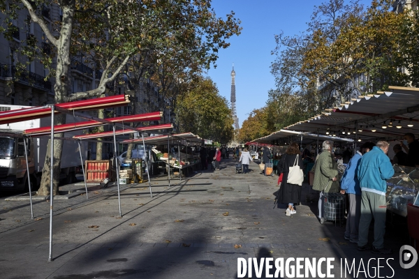 Marché à Paris sous confinement