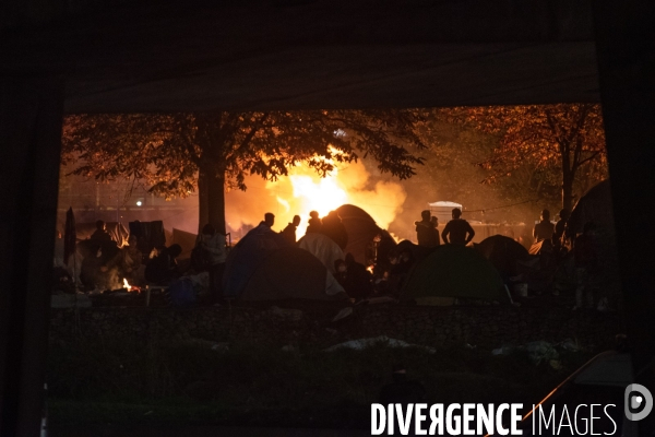 Evacuation du camp de migrants de Saint-Denis.