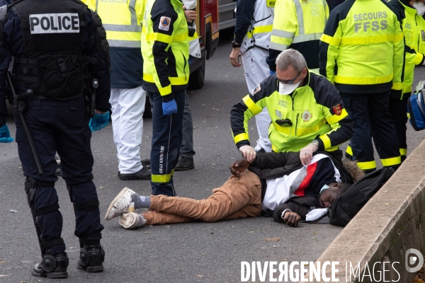 Evacuation du camp de migrants de Saint-Denis.