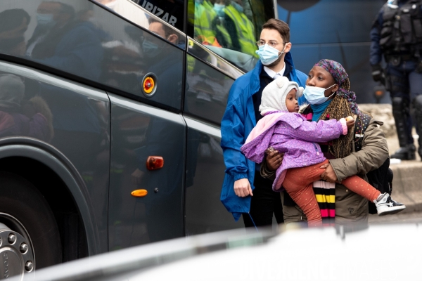 Evacuation du camp de migrants de Saint-Denis.