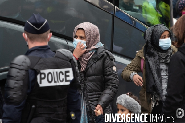 Evacuation du camp de migrants de Saint-Denis.