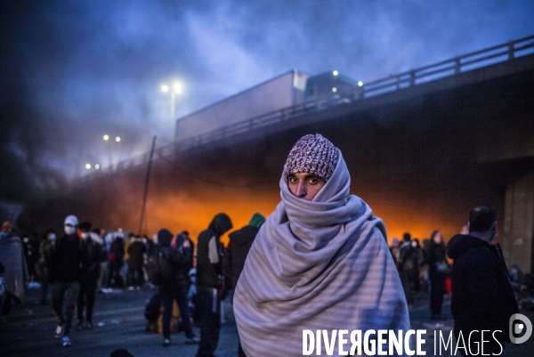 Evacuation du camp de migrants et refugies de saint-denis.