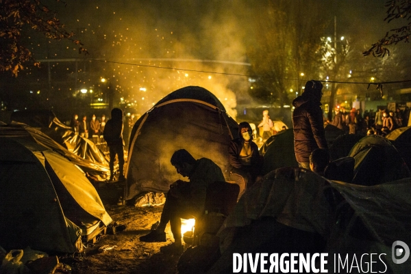 Evacuation du camp de migrants et refugies de saint-denis.