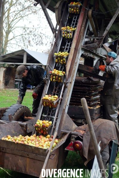 Un brasseur et son pressoir ambulant ( cidre )