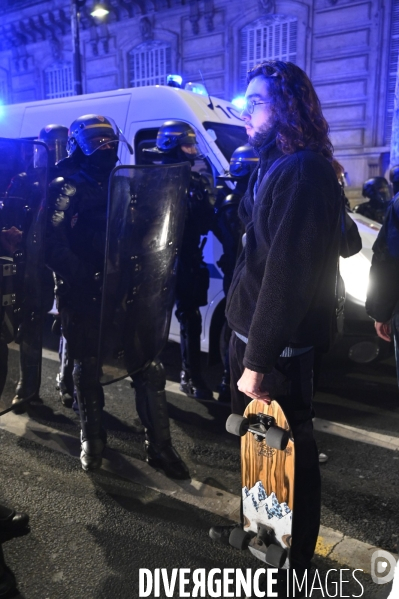 Manifestation contre le projet de loi SECURITE GLOBALE, Demonstration against new security law project against freedom of information.