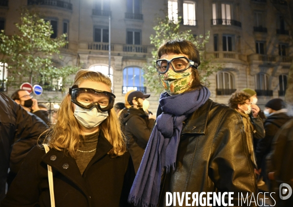 Manifestation contre le projet de loi SECURITE GLOBALE, Demonstration against new security law project against freedom of information.