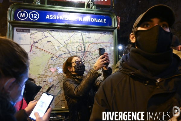 Manifestation contre le projet de loi SECURITE GLOBALE, Demonstration against new security law project against freedom of information.