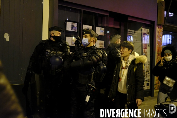 Manifestation contre le projet de loi sur la securité globale. Demonstration against the proposed  overall security  bill,