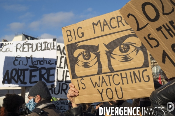 Manifestation contre la loi  sécurité globale 