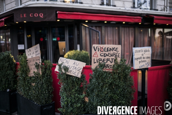Rassemblement contre la loi de securite globale, place du trocadero.