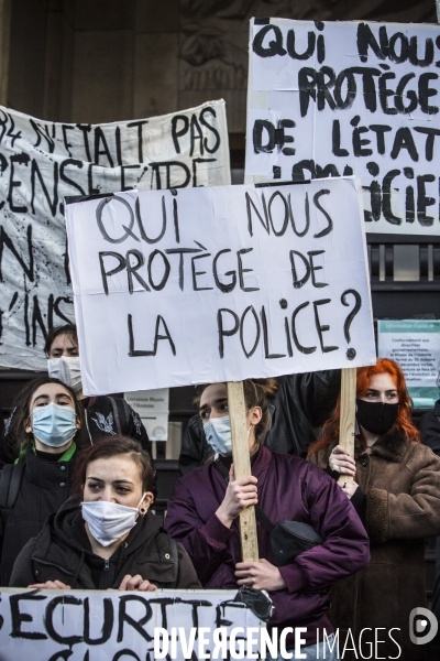 Rassemblement contre la loi de securite globale, place du trocadero.