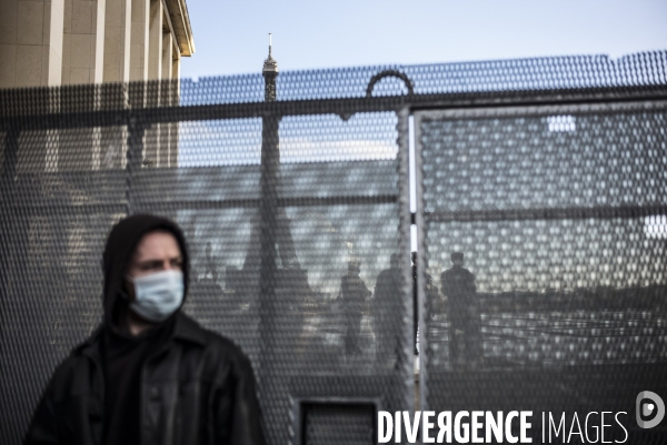 Rassemblement contre la loi de securite globale, place du trocadero.