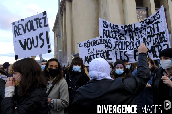 ManifestationÊ  ParisÊcontreÊlaÊloi Sécurité globale. Demonstrate against The global security law.