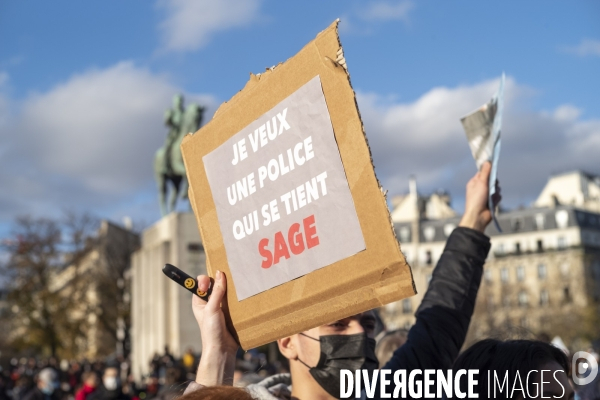 Manifestation contre la loi  sécurité globale 