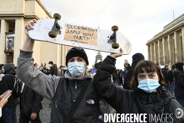 Manifestation contre le projet de loi SECURITE GLOBALE PPL, Demonstration against new security law project against freedom of information.