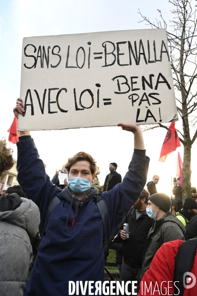 Manifestation contre le projet de loi SECURITE GLOBALE PPL, Demonstration against new security law project against freedom of information.