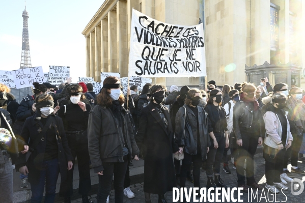 Manifestation contre le projet de loi SECURITE GLOBALE PPL, Demonstration against new security law project against freedom of information.