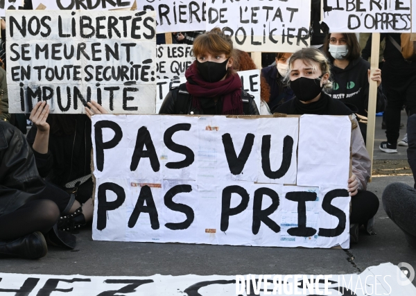 Manifestation contre le projet de loi SECURITE GLOBALE PPL, Demonstration against new security law project against freedom of information.