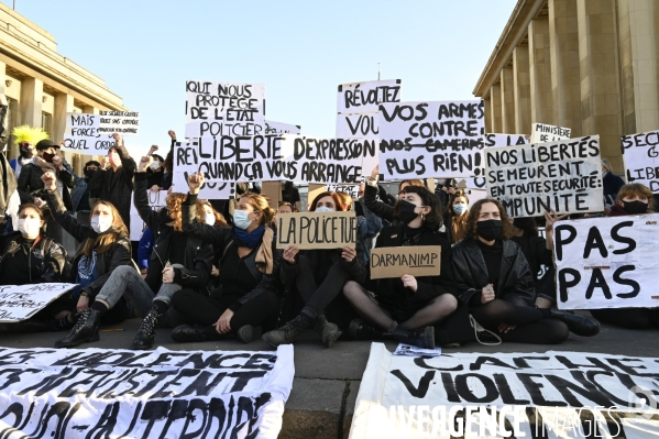 Manifestation contre le projet de loi SECURITE GLOBALE PPL, Demonstration against new security law project against freedom of information.